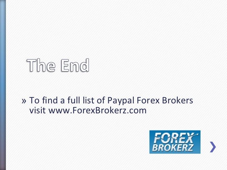 forex paypal brokers
